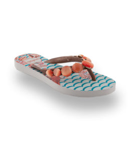 Flip Flop in türkis mit apricote